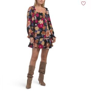 Long sleeve floral mini dress NEW WITH TAGS